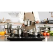 Kép 6/8 - Happy Cooking Jumbo 12 részes Rozsdamentes Acél Edénykészlet üveg fedővel (RS-1277)
