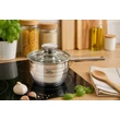Kép 2/8 - Happy Cooking Jumbo 12 részes Rozsdamentes Acél Edénykészlet üveg fedővel (RS-1277)