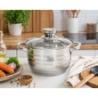 Kép 3/8 - Happy Cooking Jumbo 12 részes Rozsdamentes Acél Edénykészlet üveg fedővel (RS-1277)