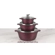 Kép 3/9 - Happy Cooking 6 Részes Márvány Bevonatú Indukciós Edénykészlet Üvegfedővel (RSB-1197-98-99)