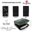 Kép 1/12 - Berlinger Haus Matte Green Szendvics-, gofri-, grillsütő 3 az 1-ben (BH-9978) 