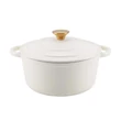 Kép 1/6 - Zománcozott Cream Öntöttvas lábas fedővel 24 cm-es (17921)