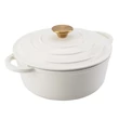 Kép 2/6 - Zománcozott Cream Öntöttvas lábas fedővel 24 cm-es (17921)