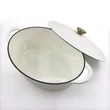 Kép 2/6 - Öntöttvas Cream ovális lábas fedővel 30 cm-es (17923)