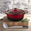 Kép 7/9 -  La Cuisine Red öntöttvas lábas fedővel 26 cm-es (432018)