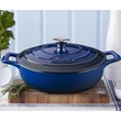Kép 5/5 -  La Cuisine Blue öntöttvas alacsony lábas fedővel 28 cm-es (432019)