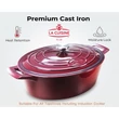 Kép 3/8 - La Cuisine Berry öntöttvas ovális lábas fedővel 29 cm-es (432042)