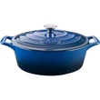 Kép 4/5 -  La Cuisine Blue öntöttvas ovális lábas fedővel 29 cm-es (432021)