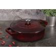 Kép 2/7 - Berlinger Haus Burgundy Öntöttvas alacsony lábas fedővel 26 cm-es (BH-6498)