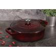 Berlinger Haus Burgundy Öntöttvas alacsony lábas fedővel 26 cm-es (BH-6498)