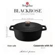 Kép 4/9 - Berlinger Haus Black Rose Öntöttvas ovális lábas fedővel 32 cm-es (BH-6518)