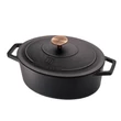 Kép 1/9 - Berlinger Haus Black Rose Öntöttvas ovális lábas fedővel 32 cm-es (BH-6518)