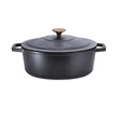 Kép 2/9 - Berlinger Haus Black Rose Öntöttvas ovális lábas fedővel 32 cm-es (BH-6518)