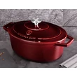 Kép 7/8 - Berlinger Haus Burgundy Öntöttvas ovális lábas fedővel 32 cm-es (BH-6519)