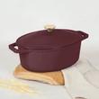 Kép 3/7 - Berlinger Haus Leonardo Öntöttvas ovális lábas fedővel 30 cm-es (BH-6543)