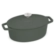 Kép 3/5 - Berlinger Haus Matte Green Öntöttvas ovális lábas fedővel 30 cm-es (BH-6545)