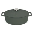 Kép 1/5 - Berlinger Haus Matte Green Öntöttvas ovális lábas fedővel 30 cm-es (BH-6545)