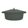 Kép 2/5 - Berlinger Haus Matte Green Öntöttvas ovális lábas fedővel 30 cm-es (BH-6545)