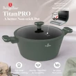 Kép 3/7 - Berlinger Haus Matte Green TitánPro bevonatú Lábas fedővel 28 cm-es (BH-8202) 