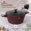 Kép 3/9 - Berlinger Haus Leonardo Nordic TitánPro bevonatú Lábas fedővel 6,3 l-es (BH-8302) 