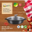 Kép 6/6 - Happy Cooking Márvány Bevonatú Indukciós Alacsony Lábas Fedővel 28 cm (RS-1201)