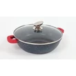 Kép 1/6 - Happy Cooking Márvány Bevonatú Indukciós Alacsony Lábas Fedővel 28 cm (RS-1201)