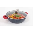 Kép 3/6 - Happy Cooking Márvány Bevonatú Indukciós Alacsony Lábas Fedővel 28 cm (RS-1201)