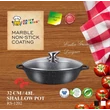 Kép 6/6 - Happy Cooking Márvány Bevonatú Indukciós Alacsony Lábas Fedővel 32 cm (RS-1202)