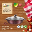 Kép 6/6 - Happy Cooking Márvány Bevonatú Indukciós Alacsony Lábas Fedővel 28 cm (RSB-1201)