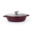 Kép 2/6 - Happy Cooking Márvány Bevonatú Indukciós Alacsony Lábas Fedővel 28 cm (RSB-1201)