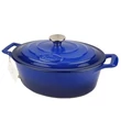 Kép 2/5 -  La Cuisine Blue öntöttvas ovális lábas fedővel 29 cm-es (432021)