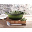 Kép 5/5 - La Cuisine Green öntöttvas ovális lábas fedővel 29 cm-es (432027)