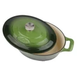 Kép 4/5 - La Cuisine Green öntöttvas ovális lábas fedővel 29 cm-es (432027)