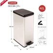 Kép 4/4 - CURVER SLIM fémhatású pedálos szemetes 40L (CU-976)