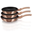 Kép 2/7 - Berlinger Haus Rose Gold Indukciós 3 részes serpenyő szett (BH-1278)