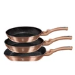 Kép 2/9 - Berlinger Haus Rose Gold Indukciós 3 részes serpenyő szett (BH-1279)