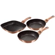 Kép 3/9 - Berlinger Haus Rose Gold Indukciós 3 részes serpenyő szett (BH-1279)