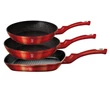 Kép 2/7 - Berlinger Haus Burgundy Metallic Indukciós 3 részes serpenyő szett (BH-1289)