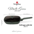 Kép 2/9 - Berlinger Haus Matte Green Indukciós Grill Serpenyő fedővel 28 cm-es (BH-8162)