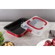 Kép 2/3 - Berlinger Haus Burgundy Hordozható tepsi műanyag fedővel (BH-7862)