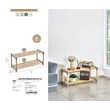 Kép 5/6 - Sev Plastik WoodLine Fa Tárolópolc 2 Szintes (SV-004)