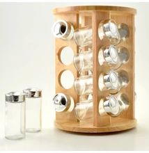 Perfect Home forgatható fűszertartó 16 db-os+fa állv. (13028) 