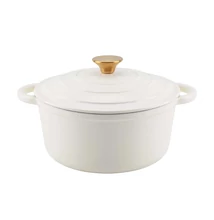 Zománcozott Cream Öntöttvas lábas fedővel 24 cm-es (17921)