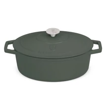 Berlinger Haus Matte Green Öntöttvas ovális lábas fedővel 30 cm-es (BH-6545)