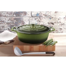 La Cuisine Green öntöttvas ovális lábas fedővel 29 cm-es (432027)