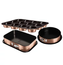 Berlinger Haus Rose Gold 3 részes tortaforma szett muffin sütővel (BH-7636)
