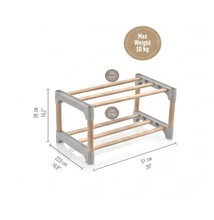 Sev Plastik WoodLine Fa Tárolópolc 2 Szintes (SV-001)