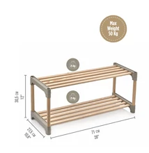 Sev Plastik WoodLine Fa Tárolópolc 2 Szintes (SV-004)