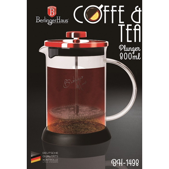Berlinger Haus Burgundy Dugattyús Kávé- Teafőző 800 ml-es (BH-1498)