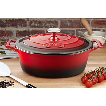  La Cuisine Red öntöttvas ovális lábas fedővel 29 cm-es (432022)